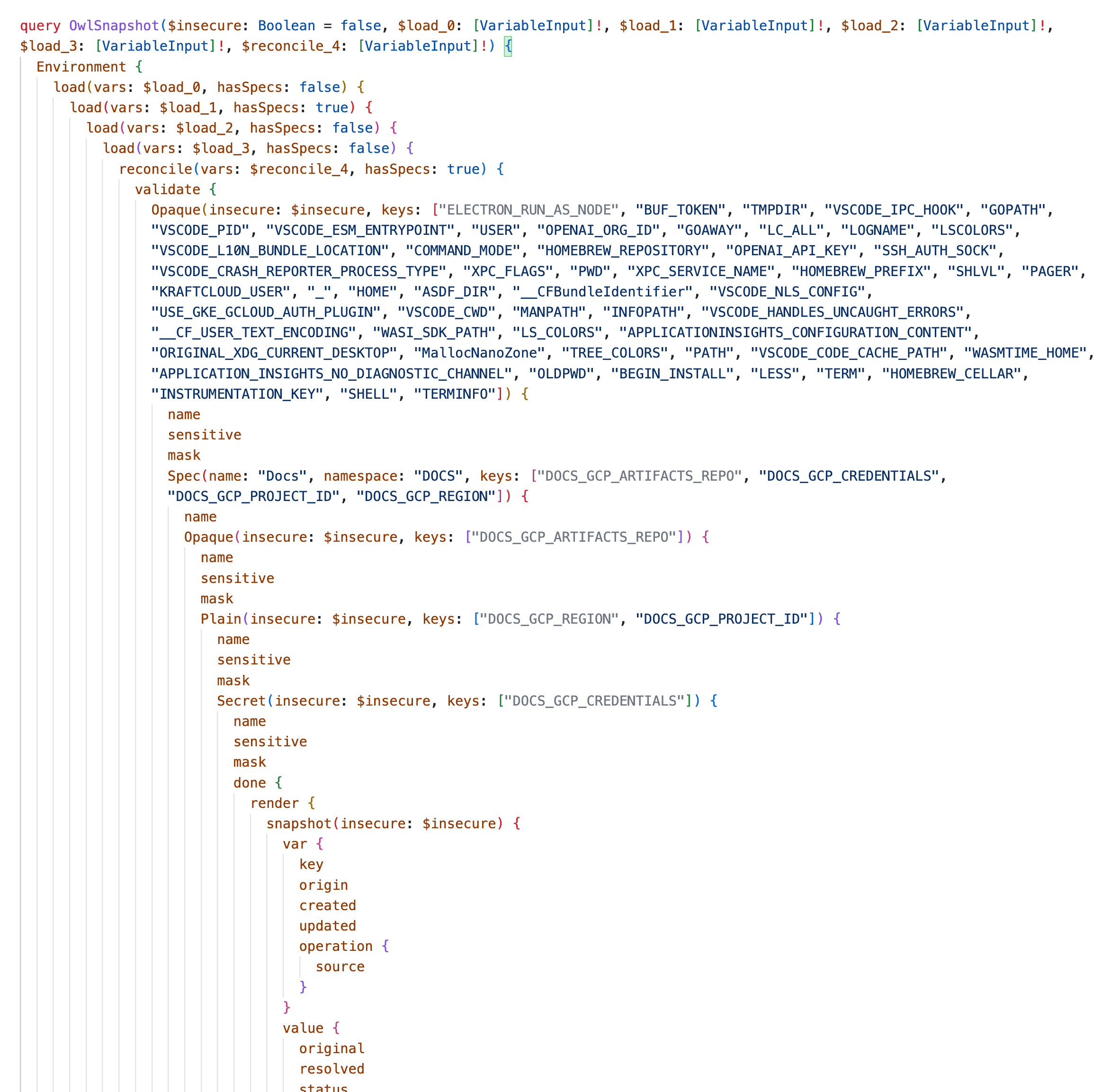 String-rendered Owl snapshot query